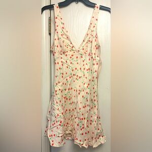 Zara Cream and Pink Patterned Dress